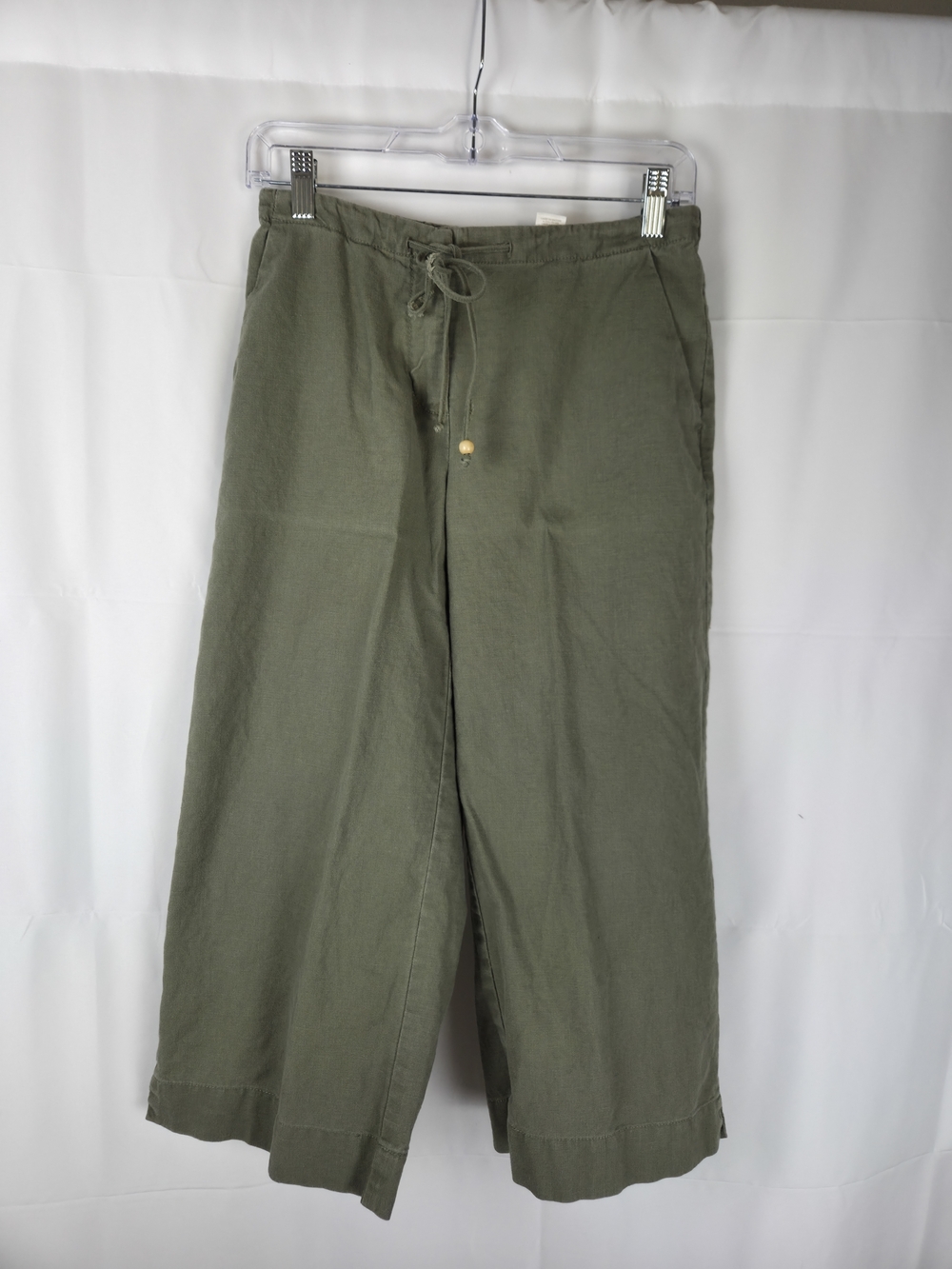 Liz Claiborne Olive Wide-Leg Drawstring capri Pants